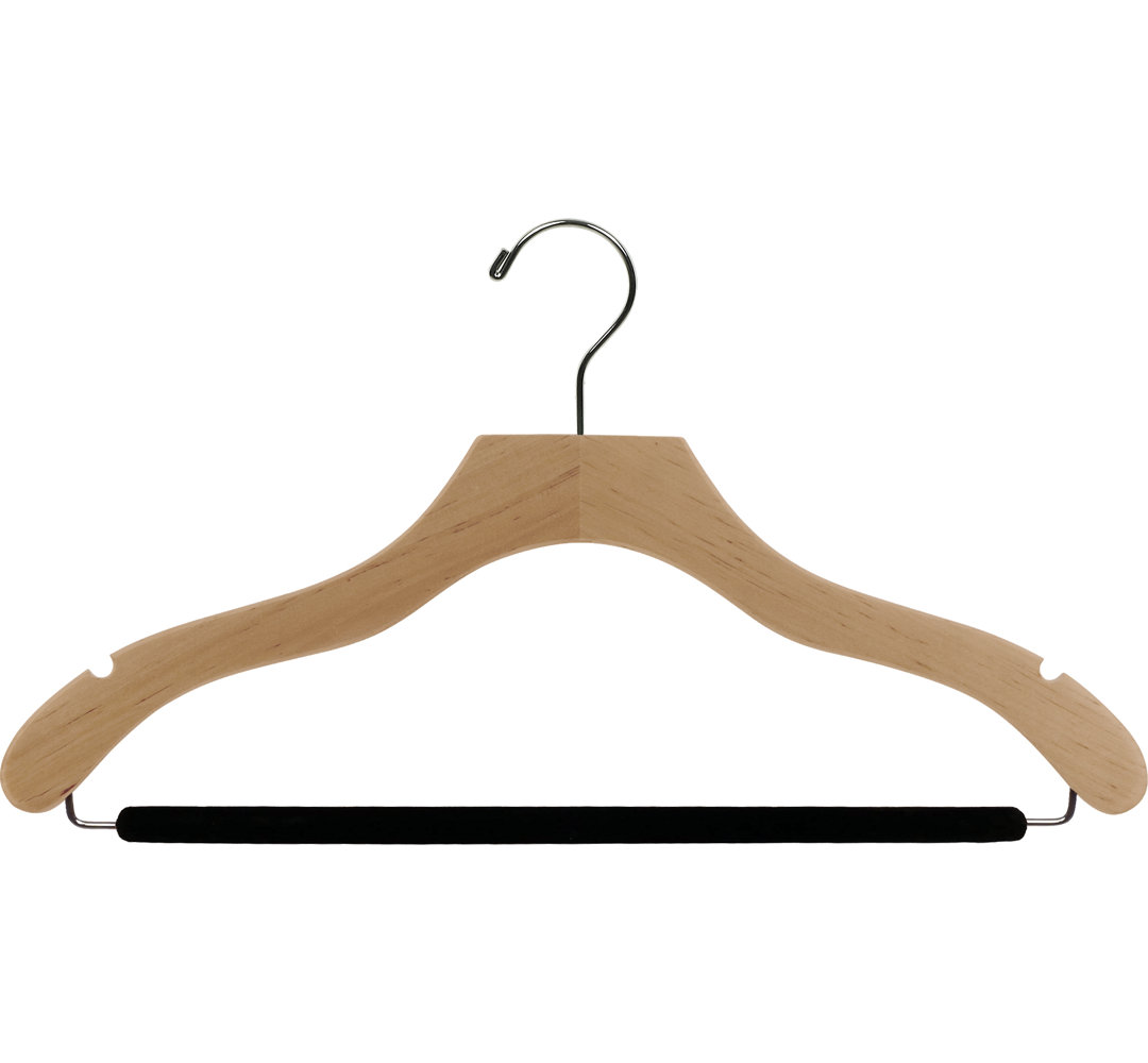 Wood Non-Slip Standard Hanger for Dress/Shirt/Sweater (Set of 25) Rebrilliant 
