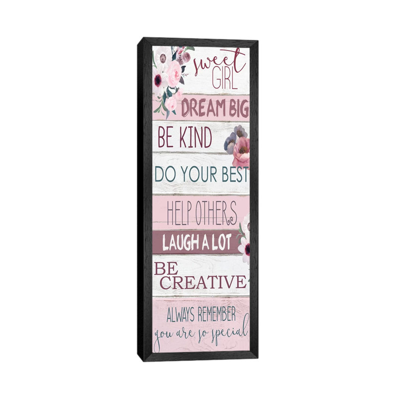 Sweet Girl by Kimberly Allen - Panoramic Print on Canvas, 30.48 cm H x 91.44 cm W, Black Framed
