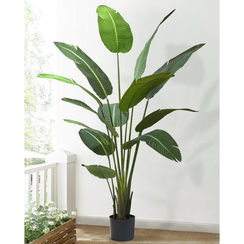 83'' Faux Banana Tree in Pot - Lifelike Decor