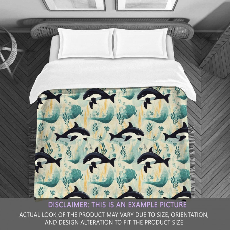 Killer Whale Animal Bedding, Queen Comforter