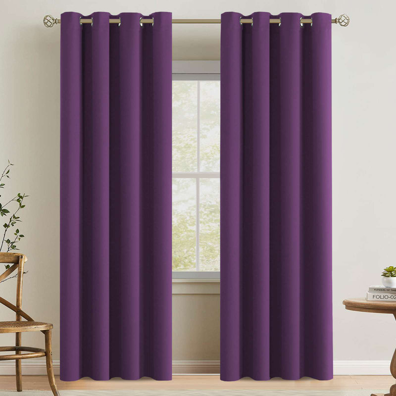 Blackout Curtains for Bedroom 42"/52" Wide Black Out Curtains Thermal Insulated 100”/120“/180” Wide Long Blackout Curtains for Living Room Outdoor Privacy Energy Saving Curtains for Patio Door Grommet 1 Panel