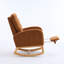 Chaise berçante d'appoint caramel avec repose-pieds et pieds en bois d'hévéa à haut dossier