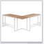 Le bureau romain en L avec structure en métal et plateau en bambou de Roman est parfait pour le bureau à domicile et l'efficacité de l'espace.
