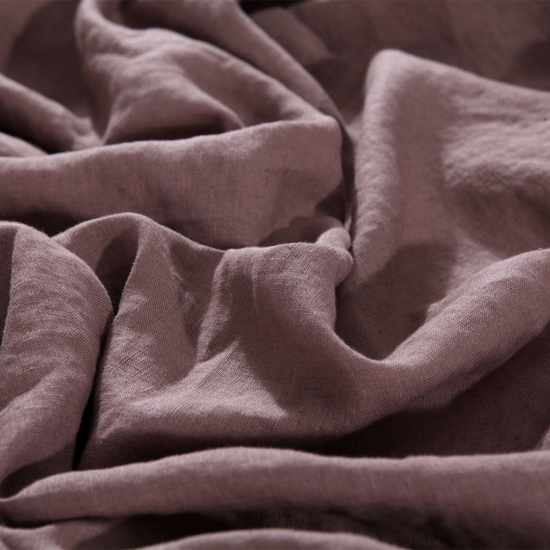Linen Fitted Sheet, Purple, Queen Fitted Sheet