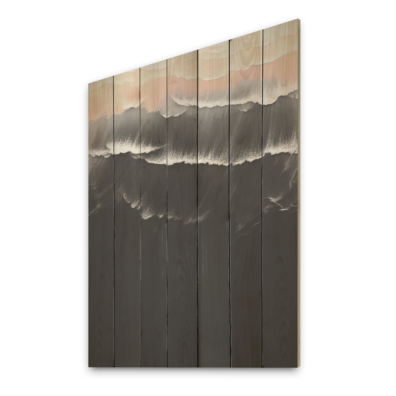 Islande, sable noir, plage, merveilles III - plage sur bois, H 20 po x l 10 po