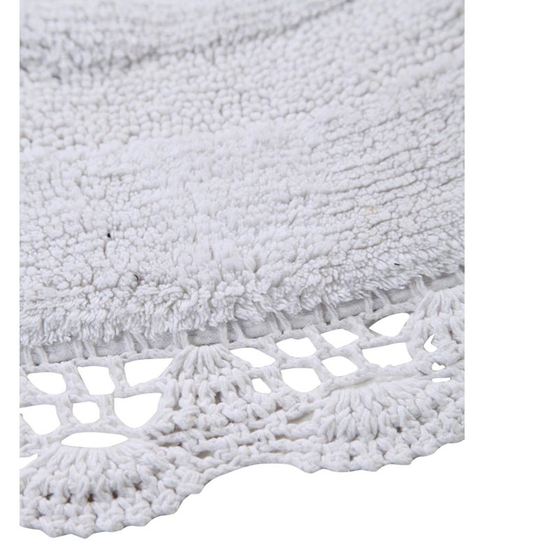 Tapis pour salle de bain Wingert, l 28 po x L 28 po, Blanc