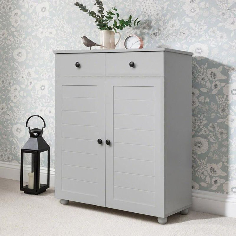 Abdalrahman 12 Pair Shoe Storage Cabinet, Mist Grey