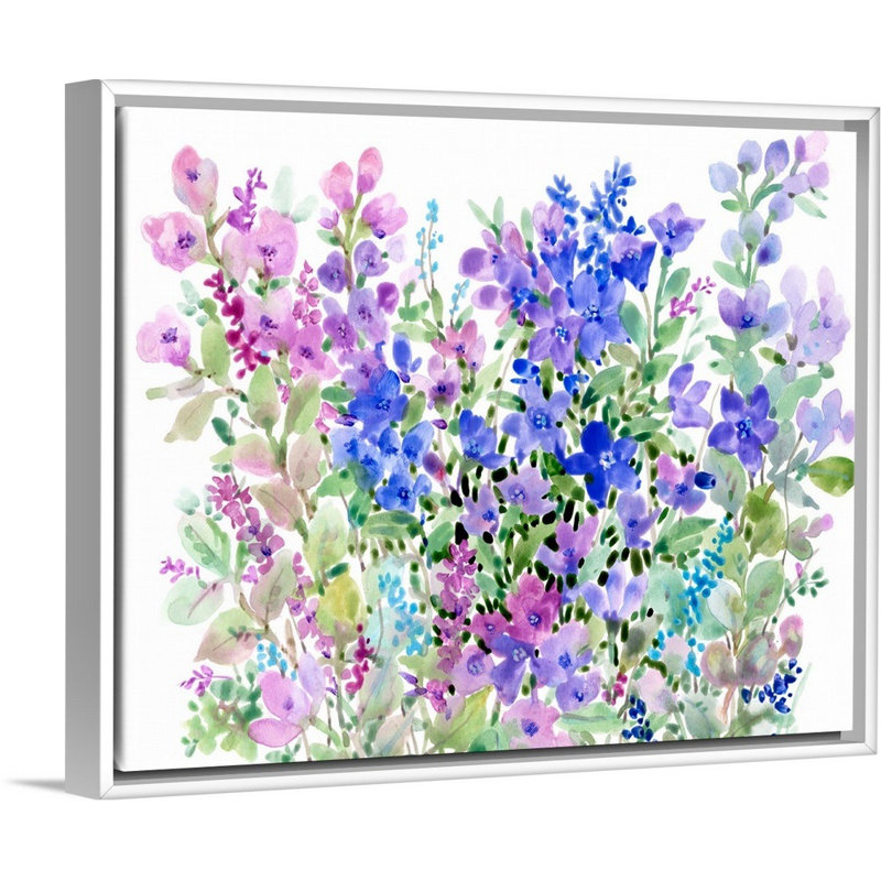 Art floral sur toile Floral, H 11 po x l 14 po x P 1,75 po, Toile avec cadre blanc