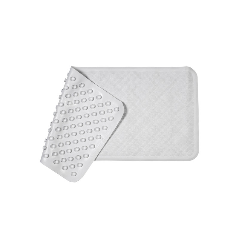 Rubagrip Rubber Non Slip Bathmat with Secure Suction Cups, 34cm x 74cm, White