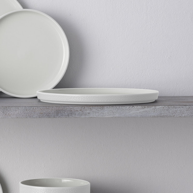 Noritake Colortex Stone Stax Dinner Plates, 9-3/4", White