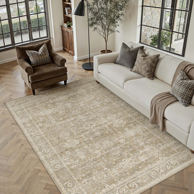 Tapis lavables à la machine vintage rétro avec envers antidérapant