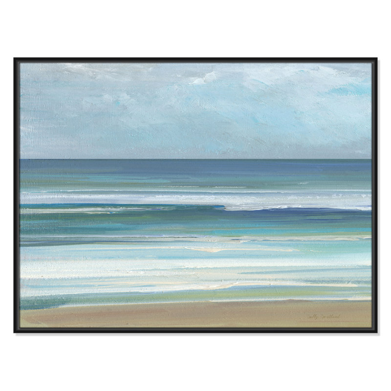 «Gentle Waves I» par Sally Swatland, Noir, H 31,5 po x l 41,5 po