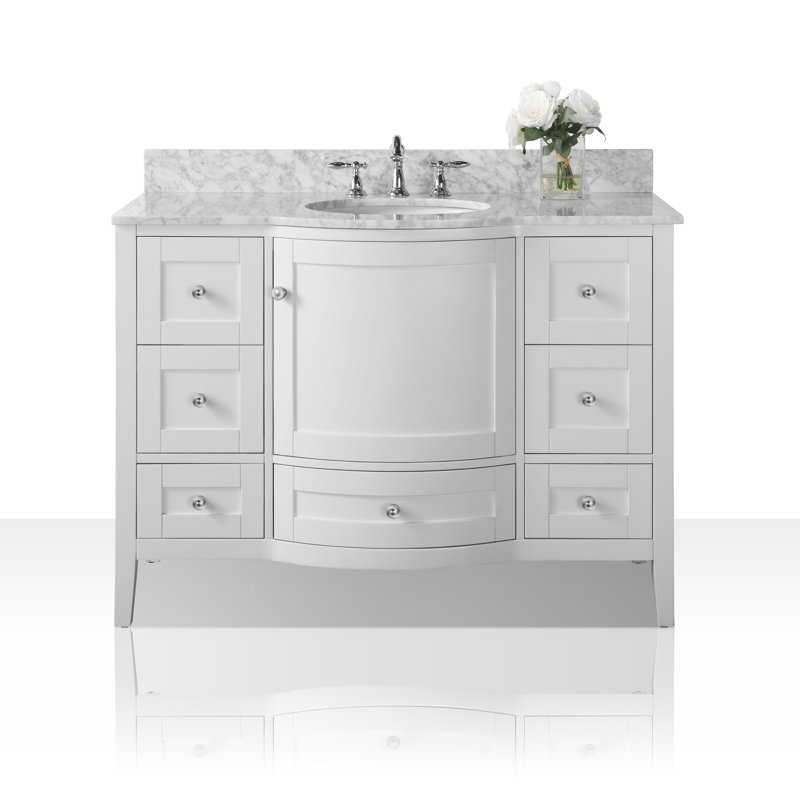 Lauren 48'' W Single Vanity, Brushed Nickel, White