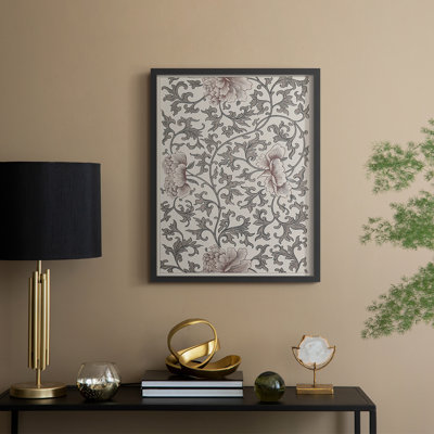 «Vintage Abstract Print CL», reproduction encadrée - bois massif