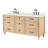 ARIEL Monrow 72" Solid Wood Double Sink Bathroom Vanity in Oak with 1.5" Carrara White Quartz Top, Center, Oval Sink-99405064-131238900-131238906
