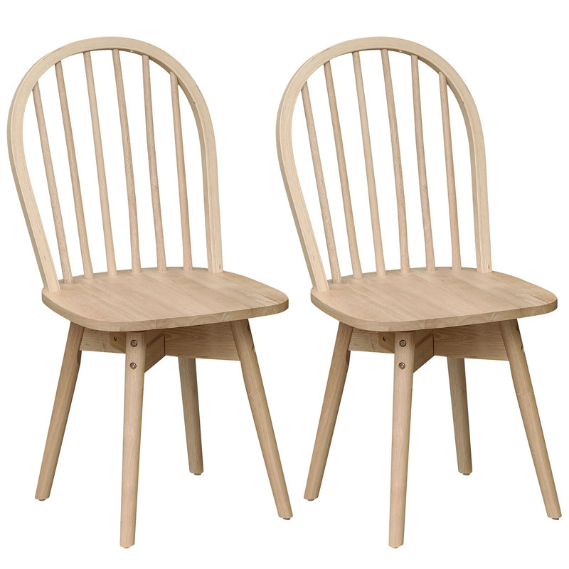 Ensemble de 2 chaises de cuisine pivotantes et pivotantes en caoutchouc massif naturel, 2, Beige