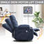 Fauteuil inclinable manuel à massage thermique avec chaise berçante et pivotante en tissu pour le salon
