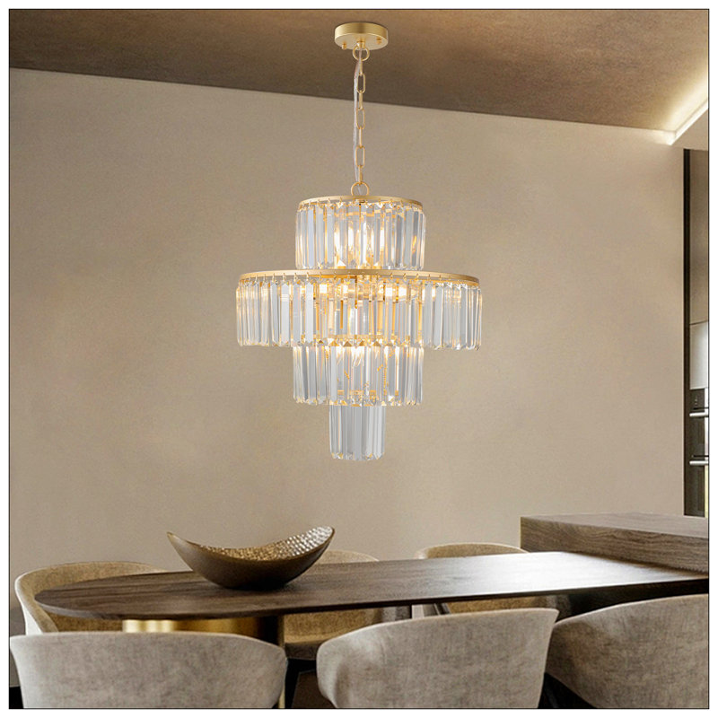 Luxe - lustre en cristal de luxe, - luminaire suspendu à cadre léger, éclairage de plafond élégant pour le salon, la salle à manger, la chambre à coucher (sans ampoules)