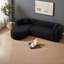 Canapé modulaire à compression 3 places en tissu noir de 109,4 pouces, maison moderne