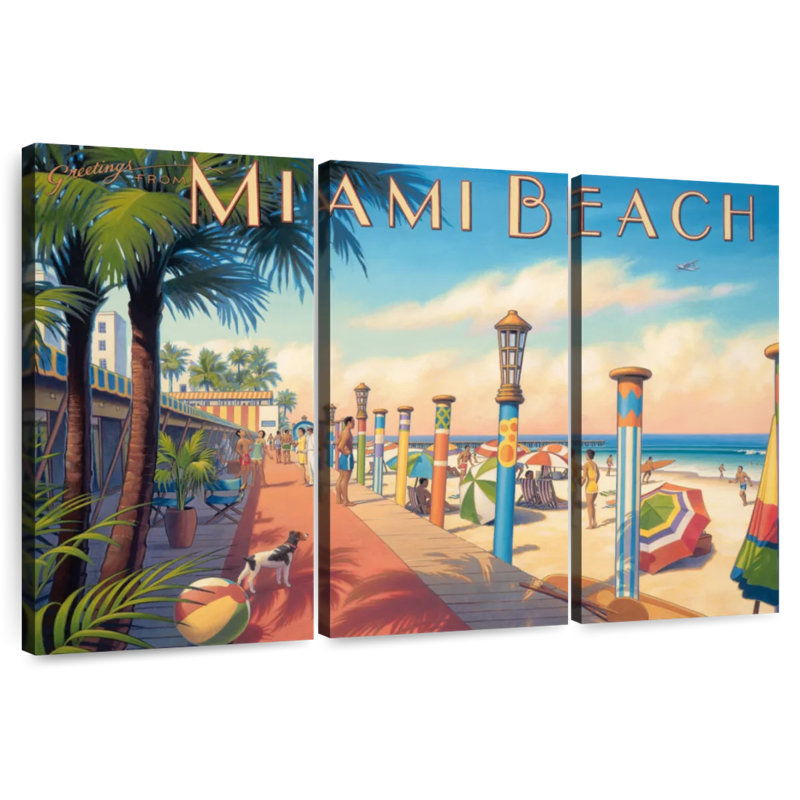Sebbie Greetings From Miami Beach, H 48 po x l 74 po