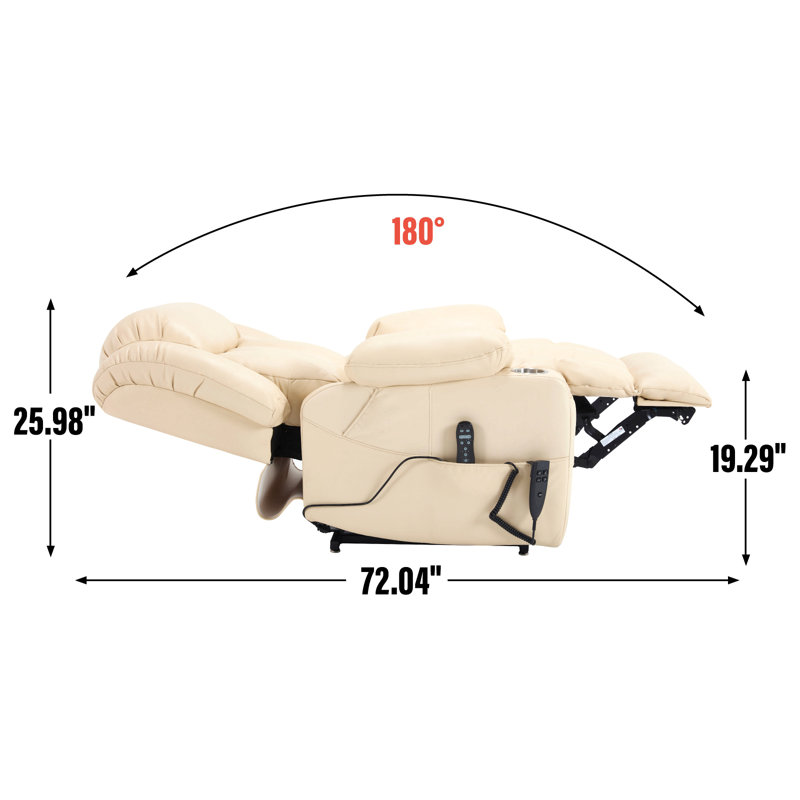 Fauteuil inclinable à deux moteurs Leatherair Infinity, Beige