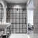 Elan 68-72" W x 74" H Sliding Frameless Shower Door with 3/8" Grid Clear Glass