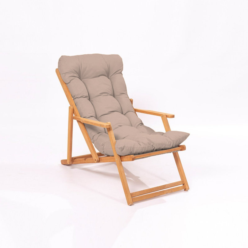 Phillippi Folding Deck Chair, Beige
