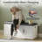 42.5"W Modern Upholstered Shoe Storage Bench
