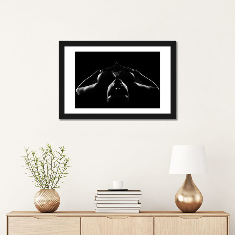 Modern & Contemporary, Picture Framed Paper, Black, 24" H x 32" W