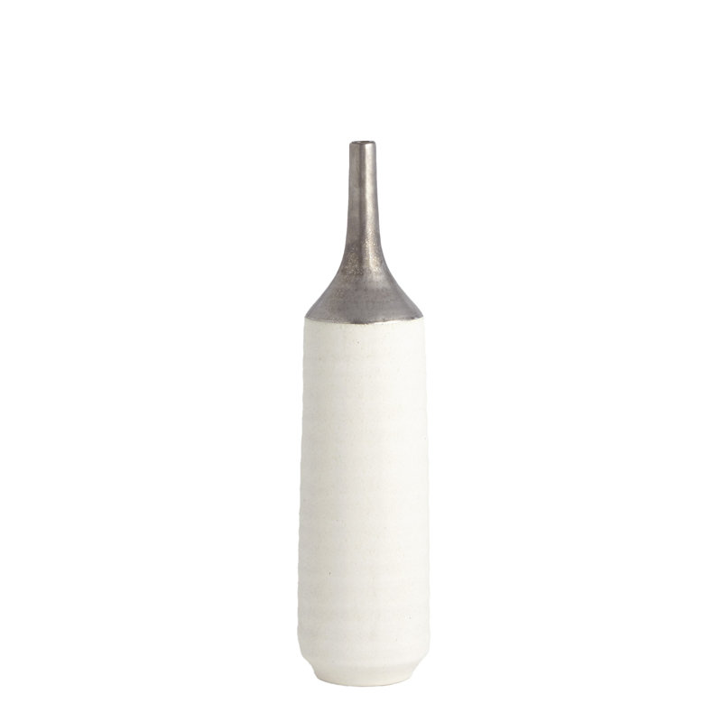 Vase deux tons, Or, H 24,5 po x l 6 po x P 6 po