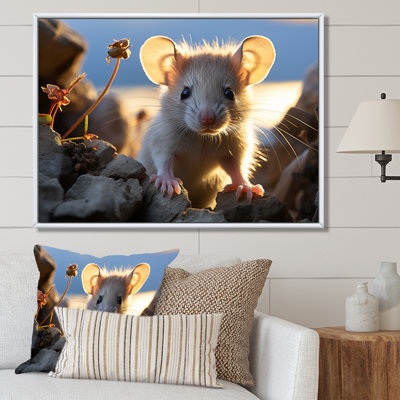 " White Cute Rodent Portrait I "