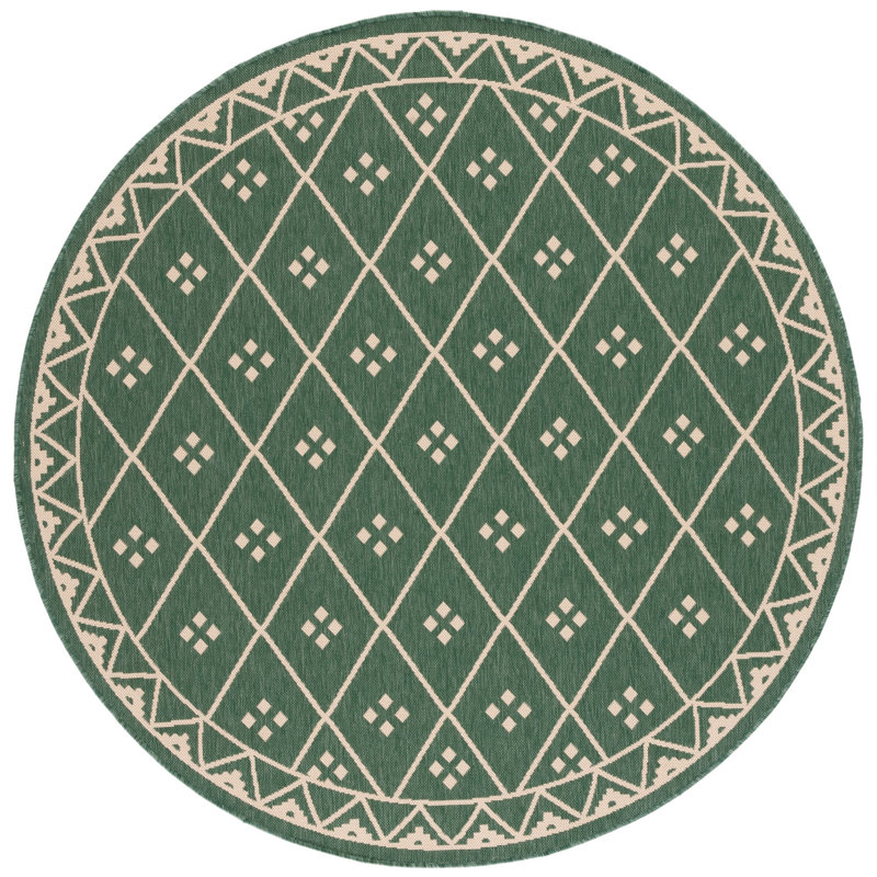 Courtyard Performance Geometric Indoor/Outdoor Area Rug, Round 6'7"