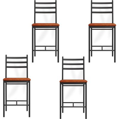 Bar Stools, Faux Leather Bar Chair With Back, Thick Cushion, Upholstered Counter Height Bar Stools by 17 Stories