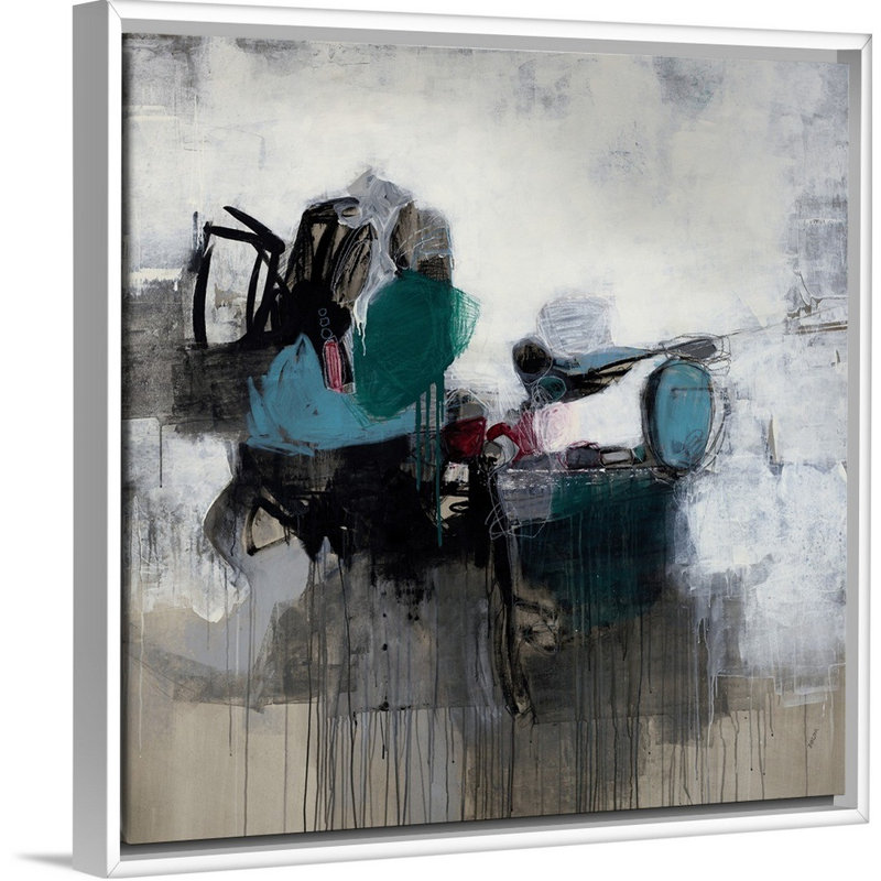 « time trial », peinture sur toile, Cadre flottant blanc, H 21,7 po x l 21,7 po x P 1,75 po