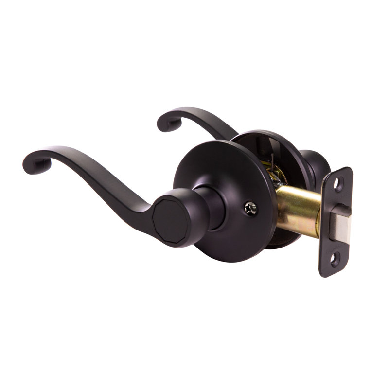 Levier de défilement à volute pour porte de passage, Loquet à double verrouillage, Mat