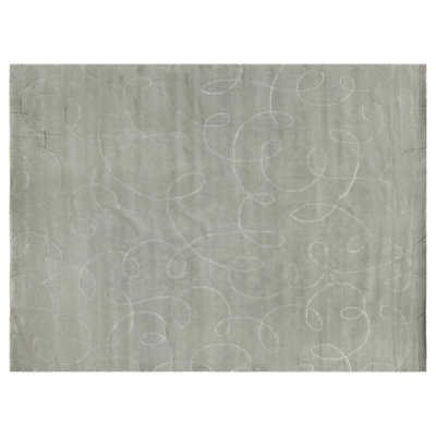 Super Tibetan hand-knotted Wool/Bamboo Silk Blue Area Rug
