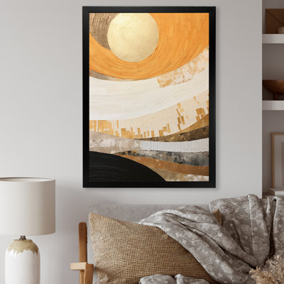 «Geometric Golden Beige Sunset Harmony II», reproduction sur toile