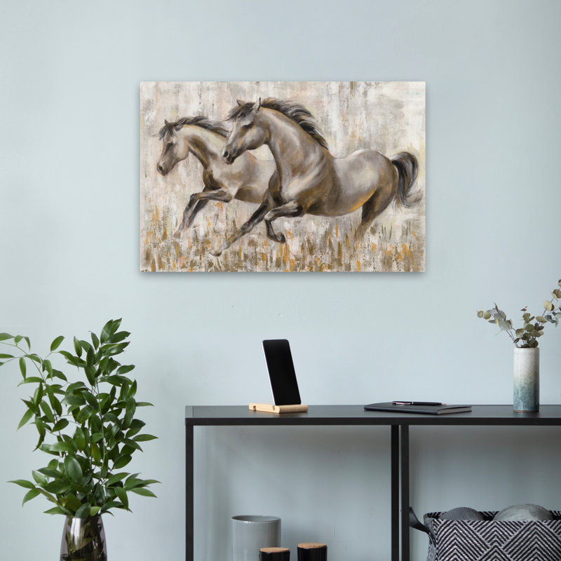Running Horses - Animals Brown Equestrian Equine, 24" H x 16" W