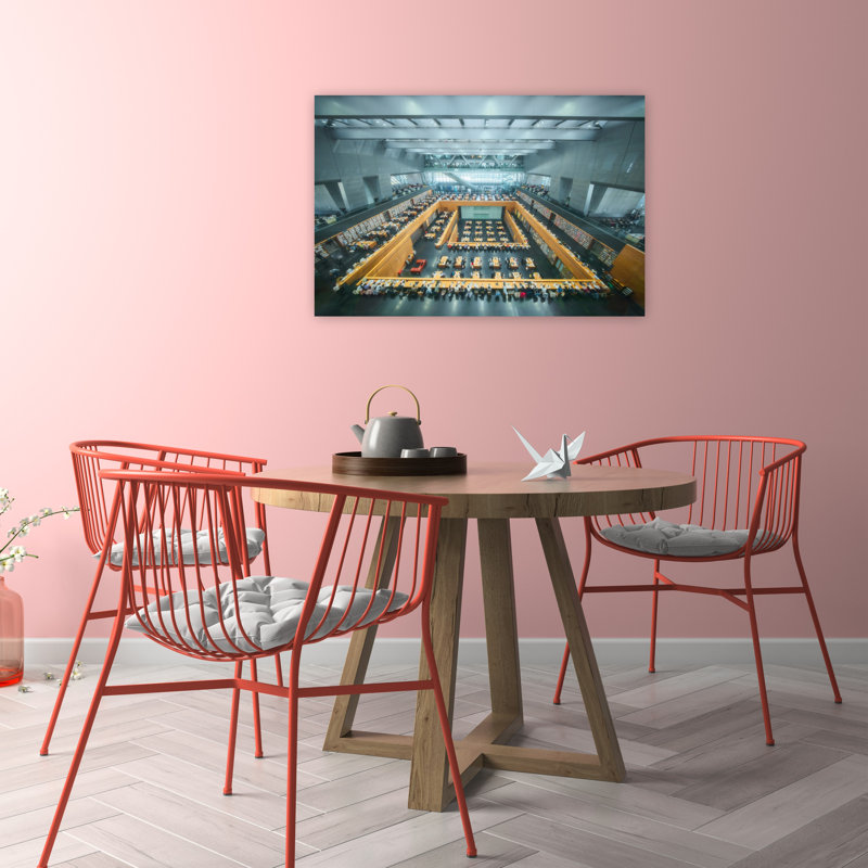 «Grand Library Interior Modern Architecture», reproduction d'art murale, H 24 po x l 36 po