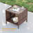 Patio Outdoor Furniture Set Brown Rattan Coversation Seating Set Thickening Cushions With 3-Seater, Ottomans for Lawn, Poolside-1473036308-1473036306
