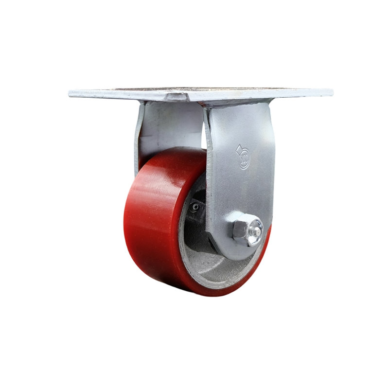 Poly on Cast Iron Caster, Red