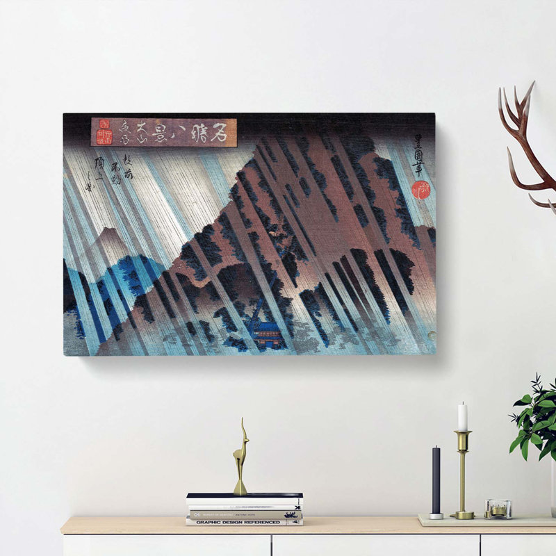 Night Rain At Otenyama by Utagawa Toyokuni - Wrapped Canvas Painting, 35cm H x 50cm W x 3cm D