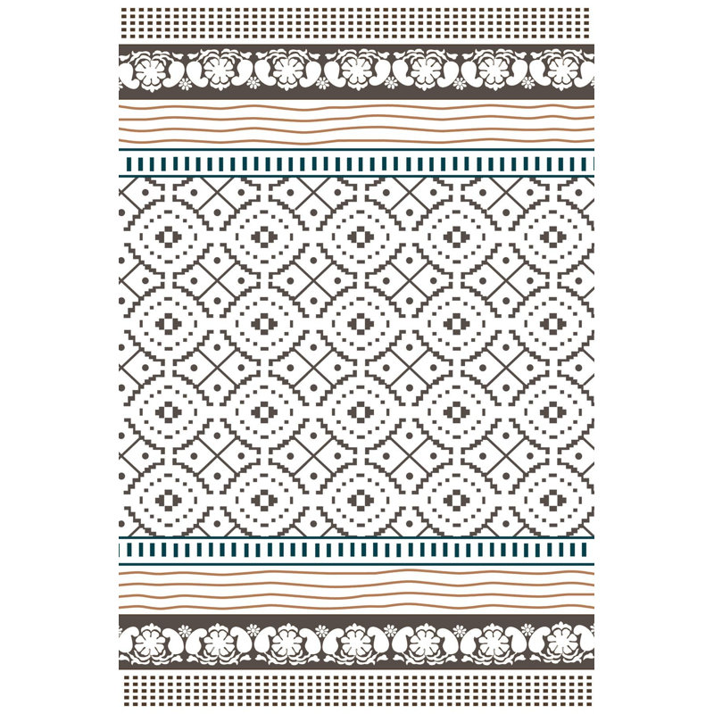 Tapis décoratif beige lavable à la machine, Rectangle 3'3" x 4'11" Rug Pad Included