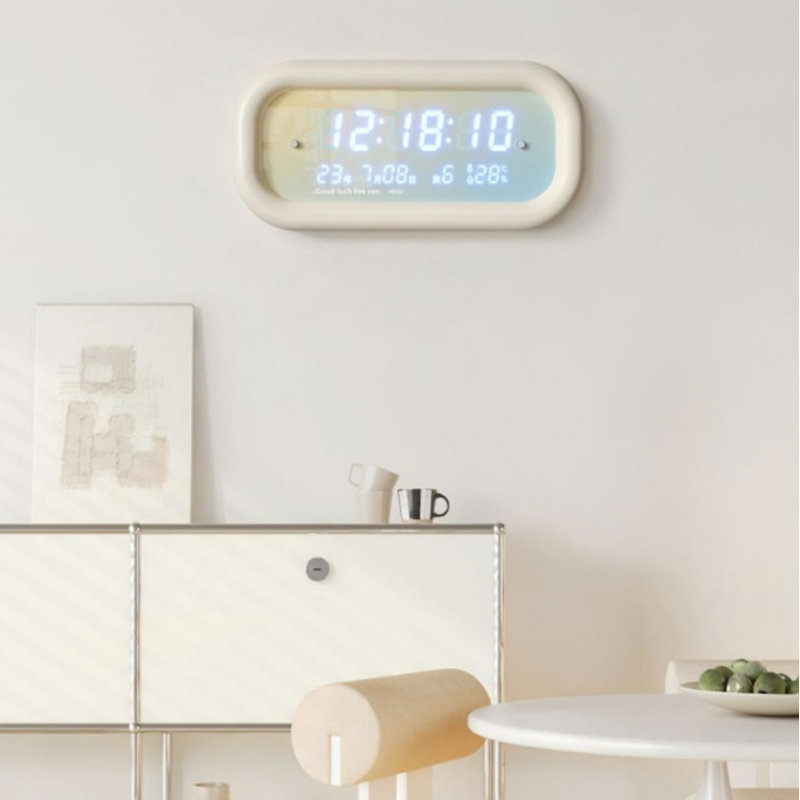 Bedroom Alarm Clock, Automatic Digital Desk Clock, Electric Clock With Adjustable Dimmer, Automatic Daylight Saving Time, USB Port, Date, Temperature, Nap Time