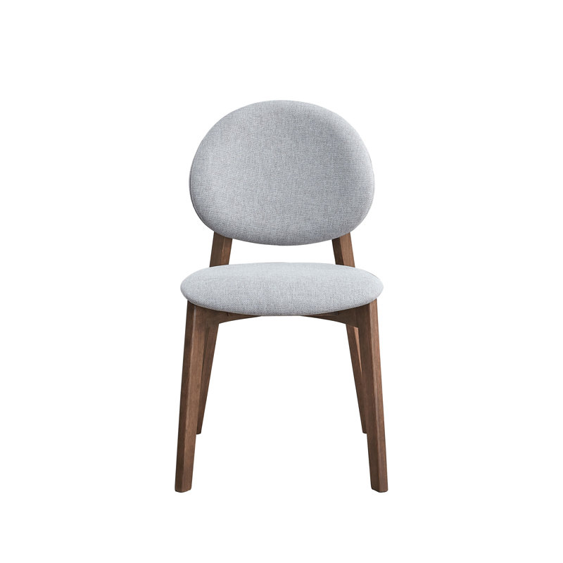 Ensemble de 2 chaises d'appoint Hadasa au fini gris clair et noyer, Gris clair