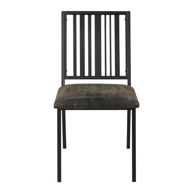 Chaise d'appoint à dossier à lattes brun et noir (ensemble de 2)