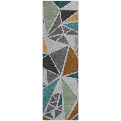 Premium Machine Washable Ketterer AMF1039 Geometric Rug