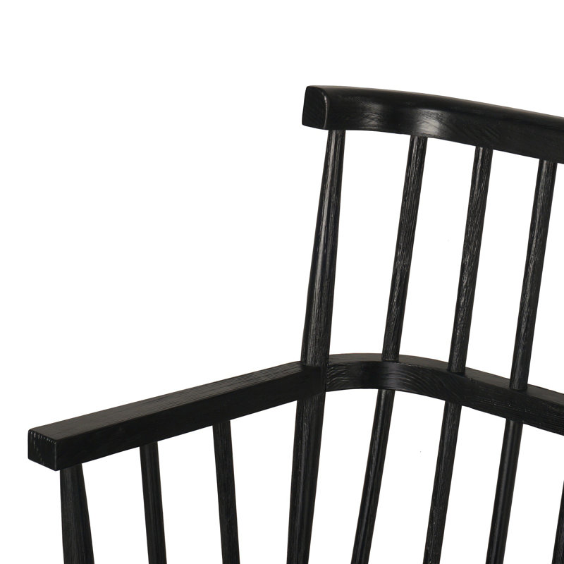 Aspen Solid Wood Bench, Matte Black