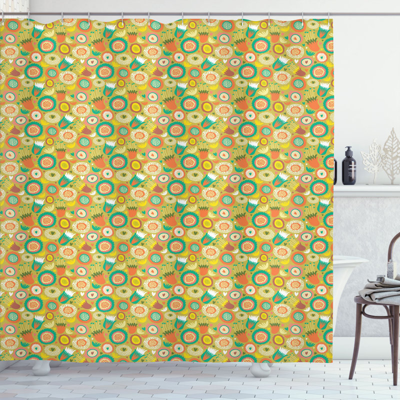 George Oliver Whimsical Shower Curtain Botanical, 84" H x 69" W