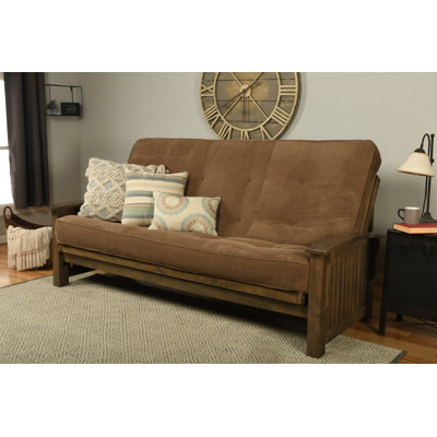 Grand futon avec matelas à dossier large avec rangement 89 po Stratford